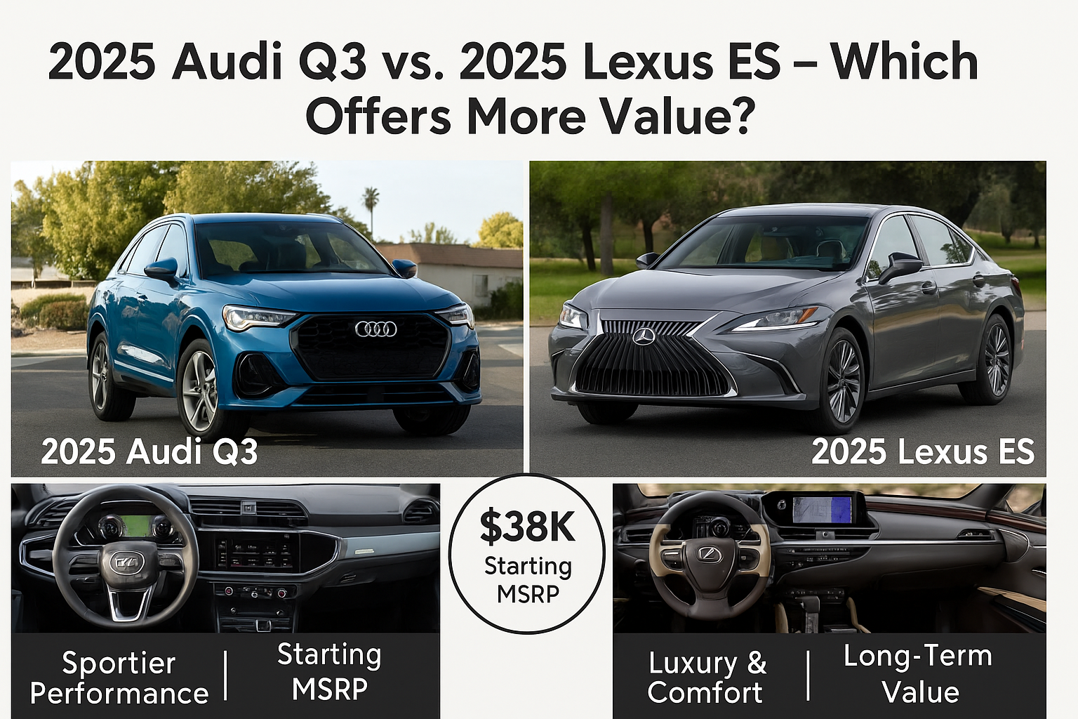 2025 Audi Q3 vs. 2025 Lexus ES